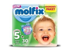 Molfix Bebek Bezi Junior Plus Jumbo Paket 5+ Beden 13-20 Kg 30 Adet