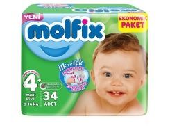 Molfix Bebek Bezi Maxi Plus Jumbo Paket 4+ Beden 9-16 Kg 34 Adet