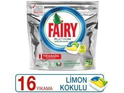 Fairy Platinum Bulaşık Makinesi Deterjanı Kapsülü Limon Kokulu 16 Yıkama