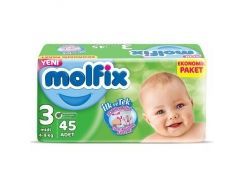 Molfix Bebek Bezi Midi Jumbo Paket 3 Beden 4-9 Kg 45 Adet