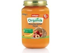 Milupa Organik Elma Muz Şeftali Püreli Kavanoz Maması 200 Gr